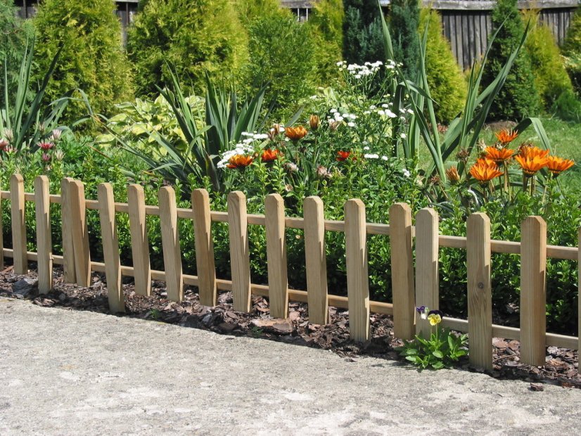 Plůtek záhonový 100 x 47 cm - dřevěný přírodní