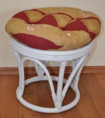 Ratanová taburetka velká bílá