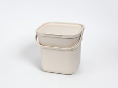 Plastia Kôš na bioodpad s vložkou - 6l slonová kosť s kávovou usadeninou