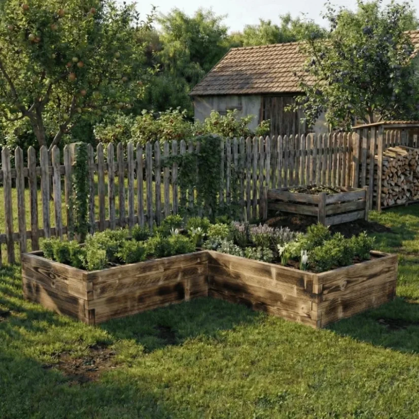 ZvP Modulární vyvýšený záhon Tvar L