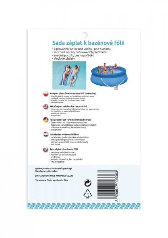 Sada záplat na bazénovou folii