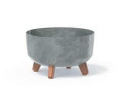 Květináč GRACIA LOW BETON EFFECT 28,5 cm šedý