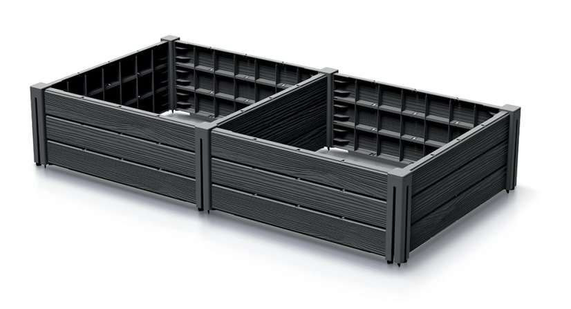 Vyvýšený záhon 2 ks BASE PLANT 61,8 cm - barva: antracit
