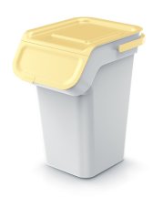 Odpadkový koš KADDI Q SET popelavě šedý s filtrem, objem 4 X 25l