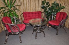 Ratanová sedací souprava Bahama velká hnědá