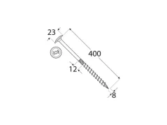 Zemná kotva pre Flexi Element – ​​vrut 8 × 400 mm