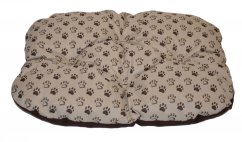 Podložka pro psa voděodolná zaoblená 60x45 cm tlapka béžová