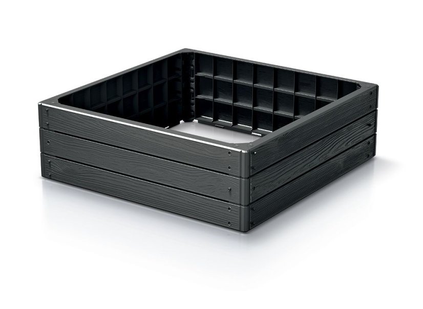 Vyvýšený záhon BASE WOODY 75,6 x 75,6 x 25 cm - antracit