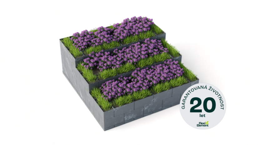 Flexi Element stupňovitý vyvýšený záhon - Velikost: Stredná: 75 cm x 150 cm x 75 cm