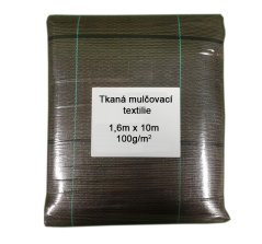 Tkaná mulčovacia textília 1,6m x 10m, 100g/m2, čierna