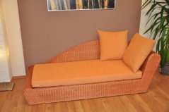 Ratanová odpočinková pohovka koňak levá