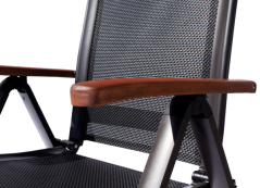 ASS COMFORT zahradní polohovací křeslo hliníkové - antracit + černá