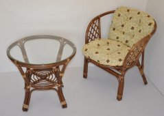 Ratanová sedací souprava Bahama 1+1 hnědá