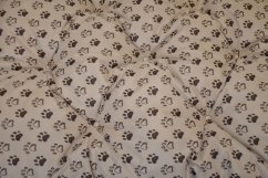 Podložka pro psa voděodolná zaoblená 80x60 cm tlapka béžová