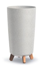 Květináč GRACIA TUBUS SLIM ECO WOOD bílý 23,9cm
