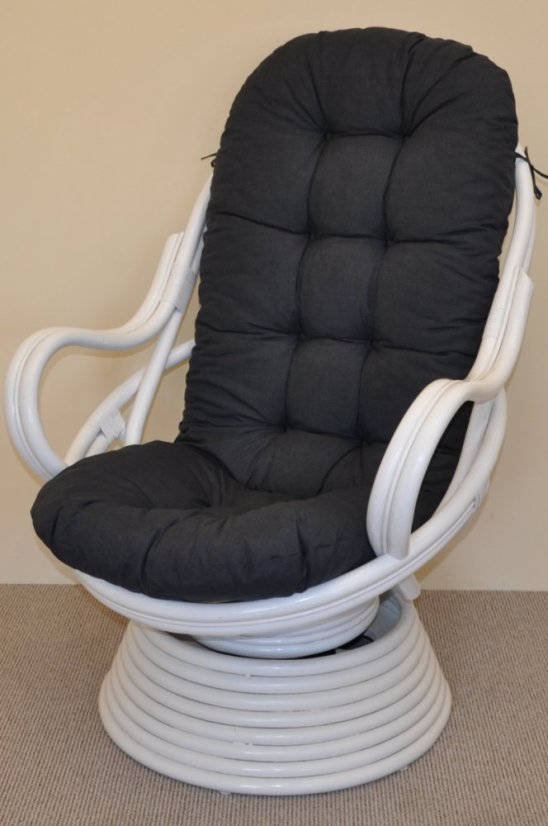 Ratanové houpací křeslo Swivel bílé