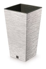 Květináč FURU SQUARE ECO WOOD 24cm bílý