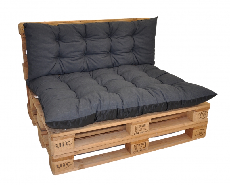 Polstry na paletový nábytek sada Basic - látka tmavě šedý melír