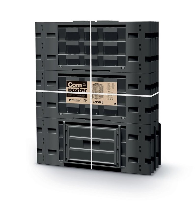 Kompostér COMPOGREEN VARIO 950 l bez balení - barva: černá