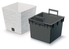 Květináč FURU SQUARE LOW ECO WOOD 29,5cm bílý