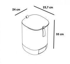 Plastia Bokashi Urbalive kompostér, šedá 35,5 cm + 1 kg Bokashi bakterie