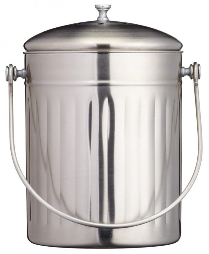 Kitchen Craft - Plechový kompostér nerezový - Objem 5 l