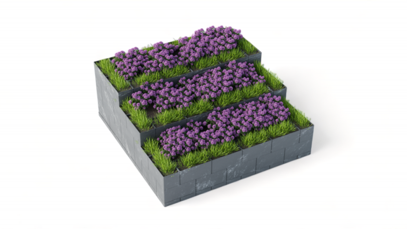 Flexi Element stupňovitý vyvýšený záhon - Velikost: Stredná: 75 cm x 150 cm x 75 cm