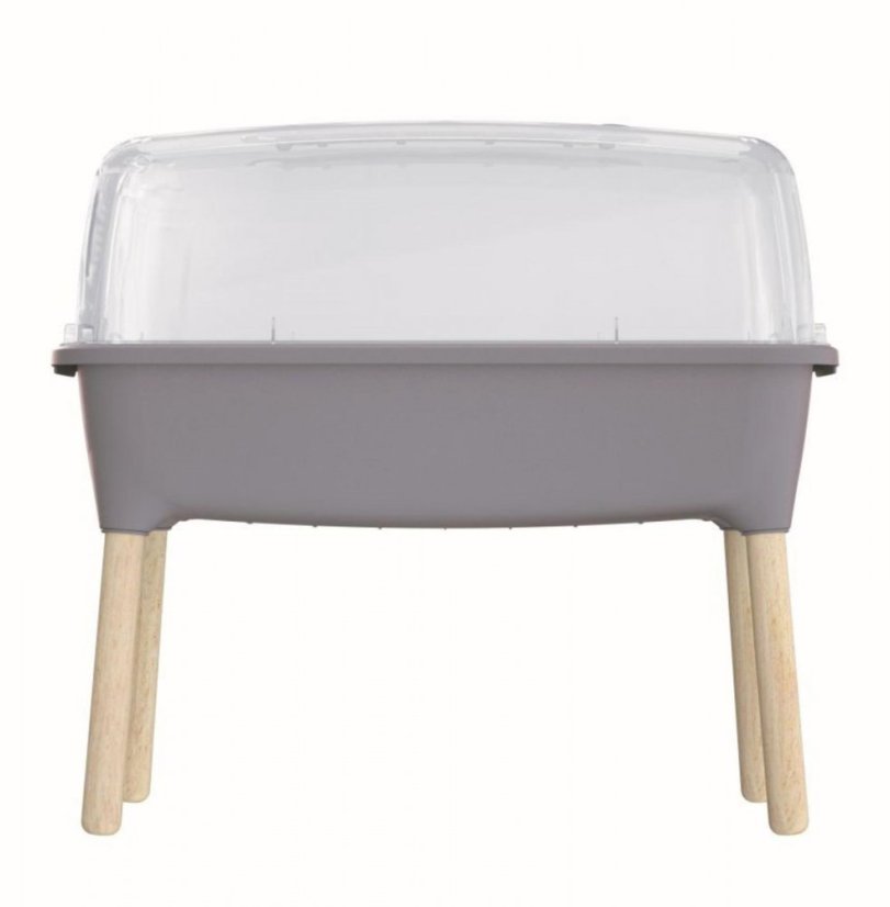 Prosperplast Respana Planter Wood High sadbovač s vekom 78cm, šedý kameň