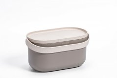 Nádoba na bioodpad bez rámečku a sáčků - taupe + slonová kost s kávovou sedlinou