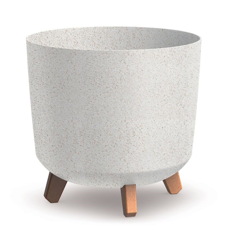 Květináč GRACIA TUBUS ECO WOOD bílý 29,8cm