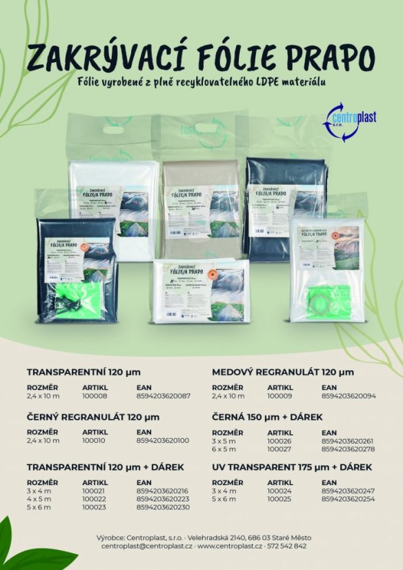 Centroplast fólie na fóliovník PRAPO 2,4 x 10 m medová