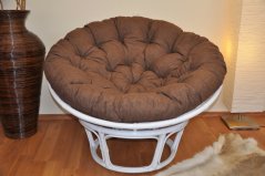 Ratanový papasan 115 cm bílý