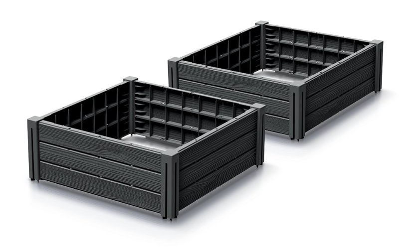 Vyvýšený záhon 2 ks BASE PLANT 75,6 cm - barva: naturo ECO