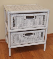 Ratanová komoda 2 zásuvky ratan bílá typ II FL
