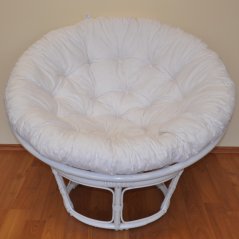 Ratanový papasan 100 cm bílý