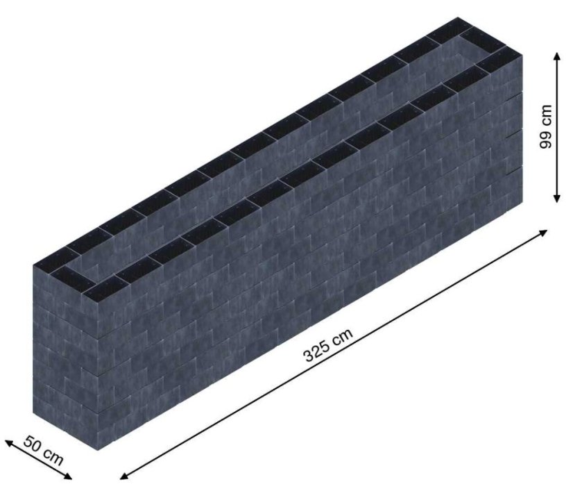 Flexi Element vyvýšený záhon - obdĺžnik - Šírka: 50 cm, Dĺžka: 325 cm, Výška: 99 cm