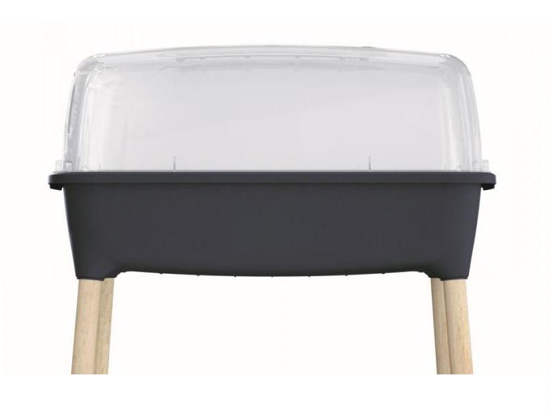 Prosperplast Respana Planter Wood High sadbovač s vekom 78cm, šedý kameň