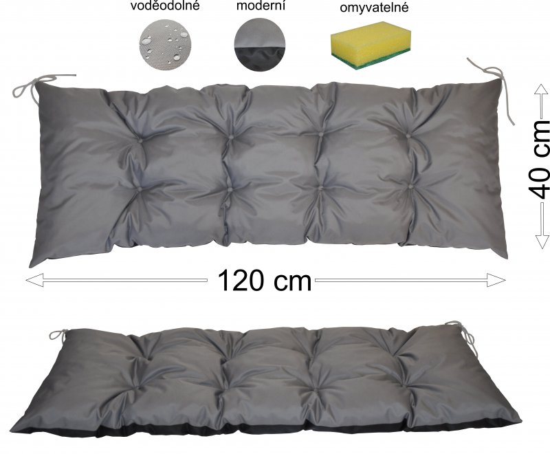 Podsedák 120x40 voděodolný - Barva: Šedá