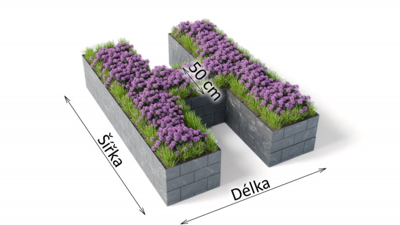 Flexi Element vyvýšený záhon v tvare H
