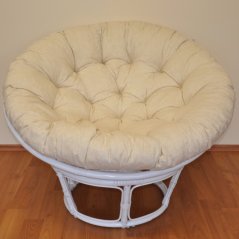 Ratanový papasan 100 cm bílý