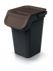 Odpadkový koš KADDI Q SET recyklovaně černý s filtrem, objem 4 x 25l