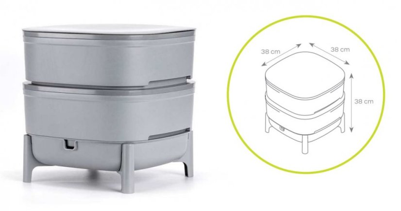 Plastia vermikompostér ECO - šedý recyklát