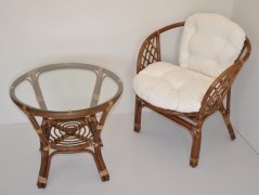 Ratanová sedací souprava Bahama 1+1 hnědá