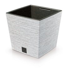 Květináč FURU SQUARE LOW ECO WOOD 29,5cm bílý