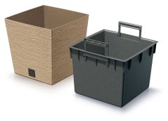 Květináč FURU SQUARE LOW ECO WOOD 29,5cm naturo
