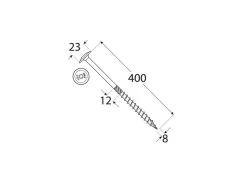 Zemná kotva pre Flexi Element – ​​vrut 8 × 400 mm