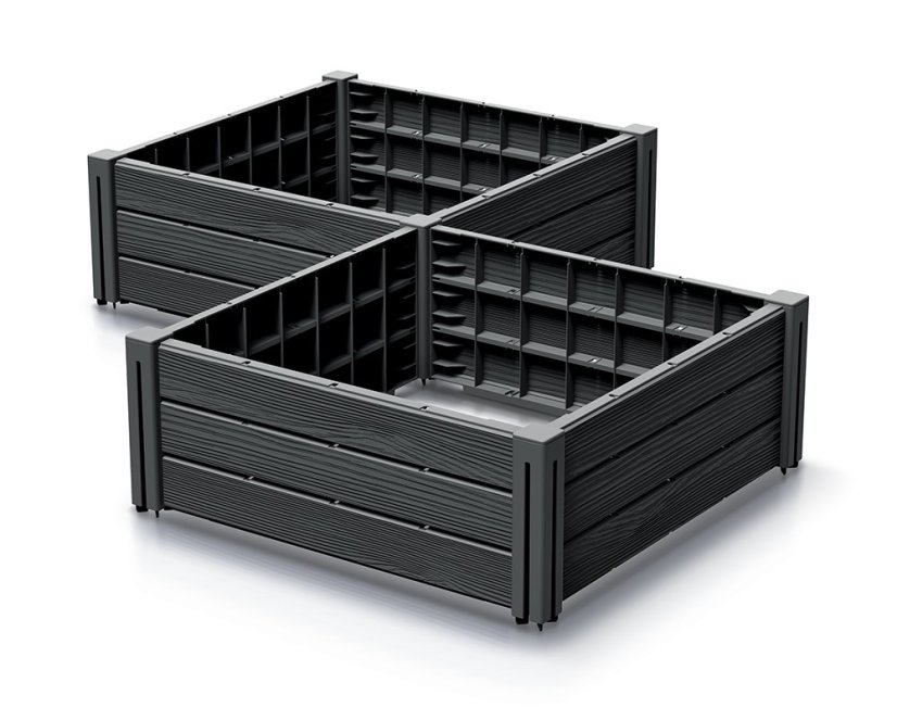 Vyvýšený záhon 2 ks BASE PLANT 61,8 cm - barva: antracit