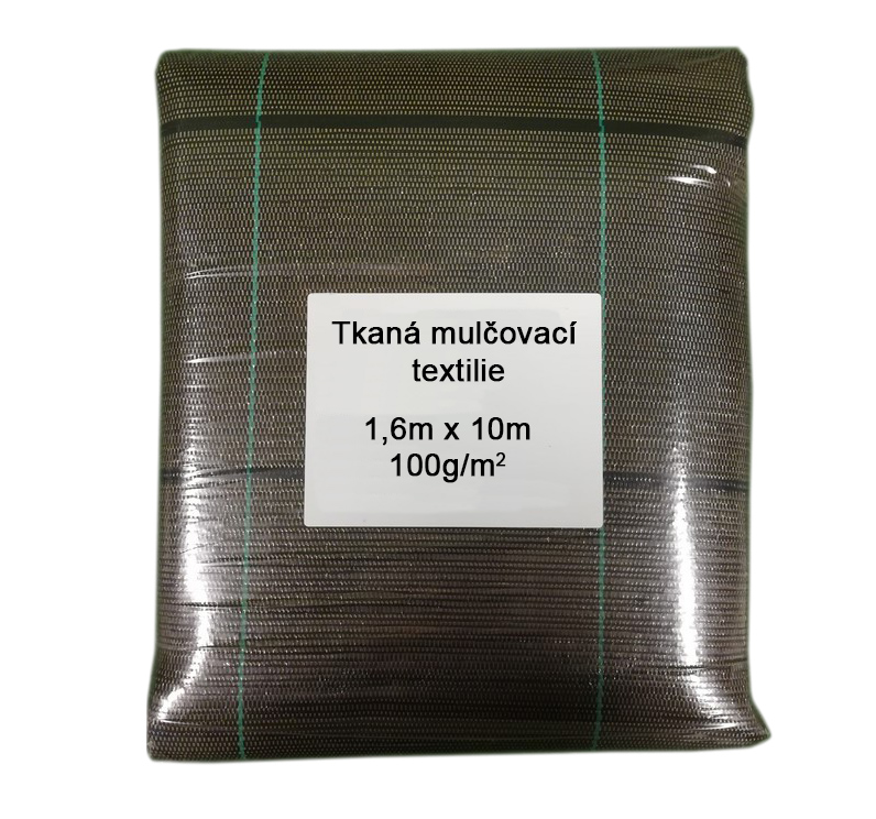 Tkaná mulčovací textilie 1,6m x 10m, 100g/m2, černá