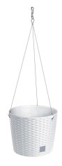 Květináč závěsný bez vkladu RATO ROUND WS bílý 25,6cm