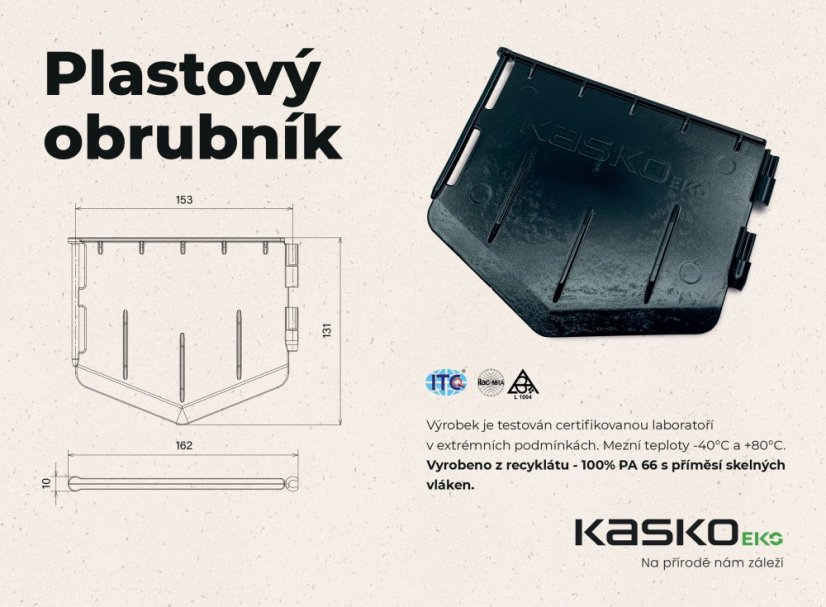 Kasko EKO plastový obrubník - Velikost balení: 1,07 m